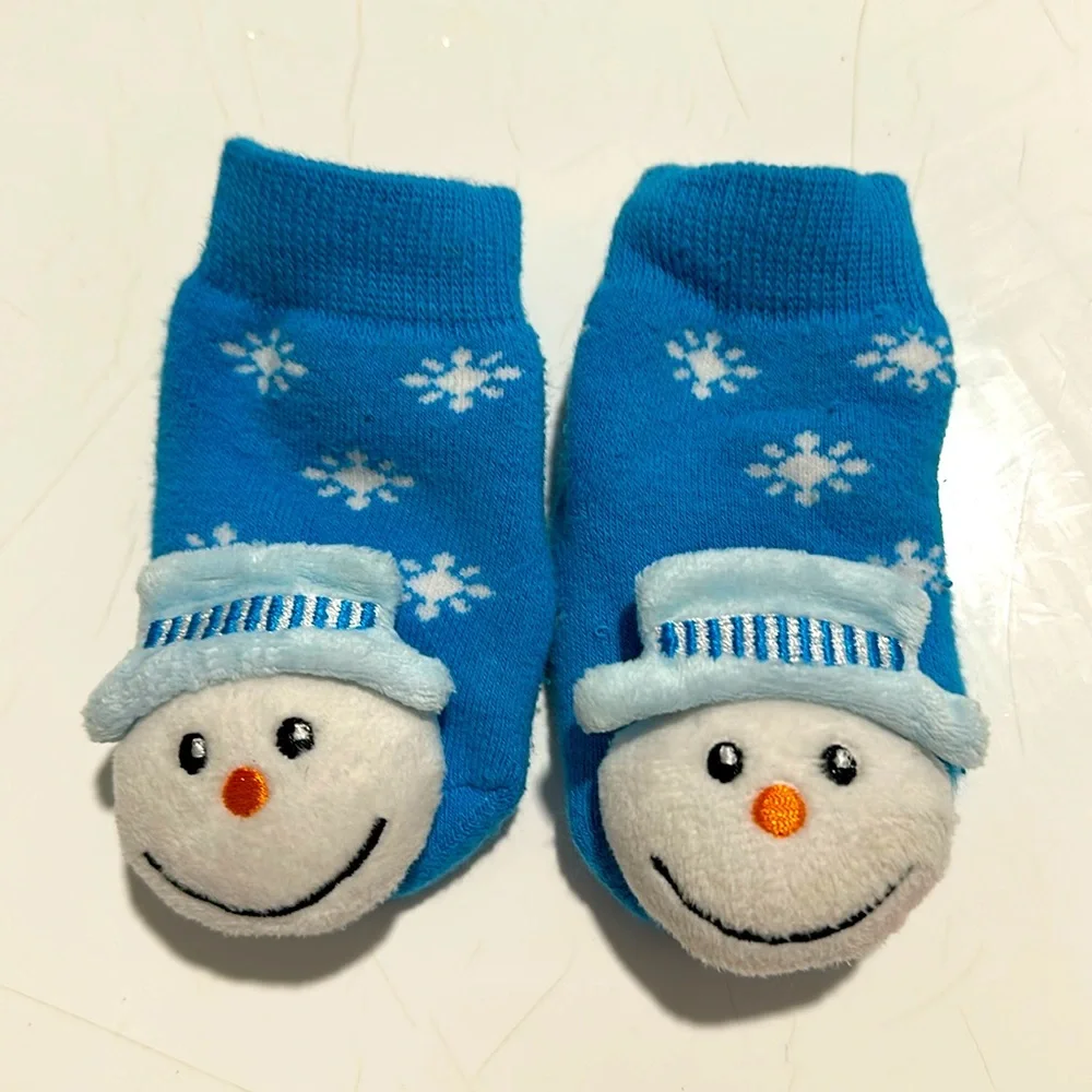 Snowman Christmas Boogie Toes Rattle Socks (0-1 year)